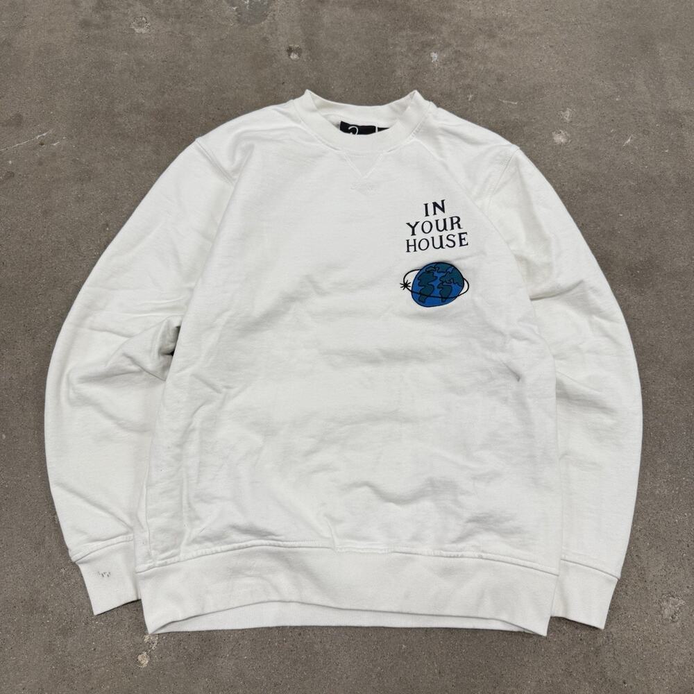 PARRA IN YOUR HOUSE SYSTEMS CORP HYPE CREWNECK MEDIUM WHITE STREETWEAR